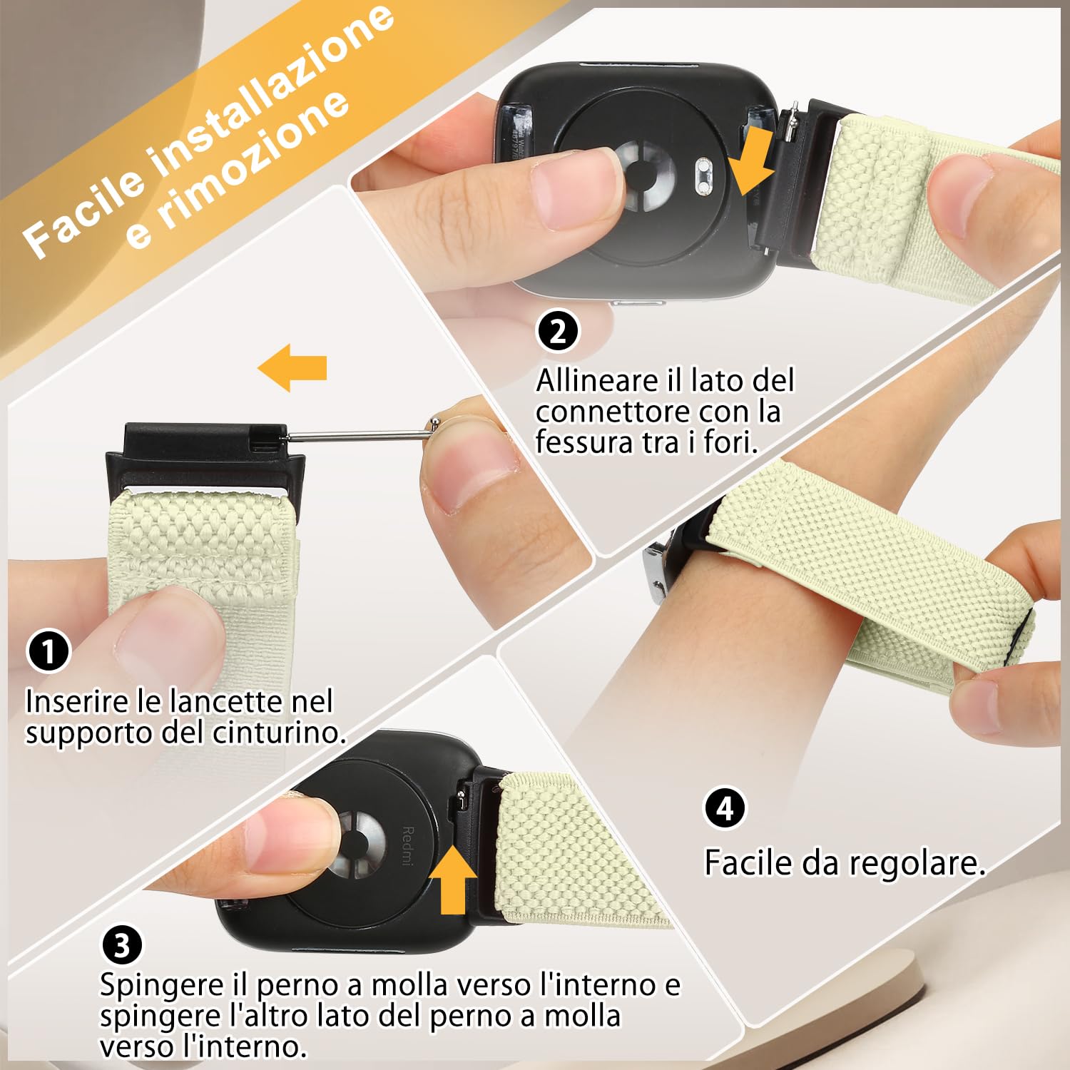 SHIJZWD Fascia elastica per orologio compatibile con Xiaomi Redmi Watch 3 Active, cinturino di ricambio in nylon per orologio sportivo compatibile con Xiaomi Redmi Watch 3 Active