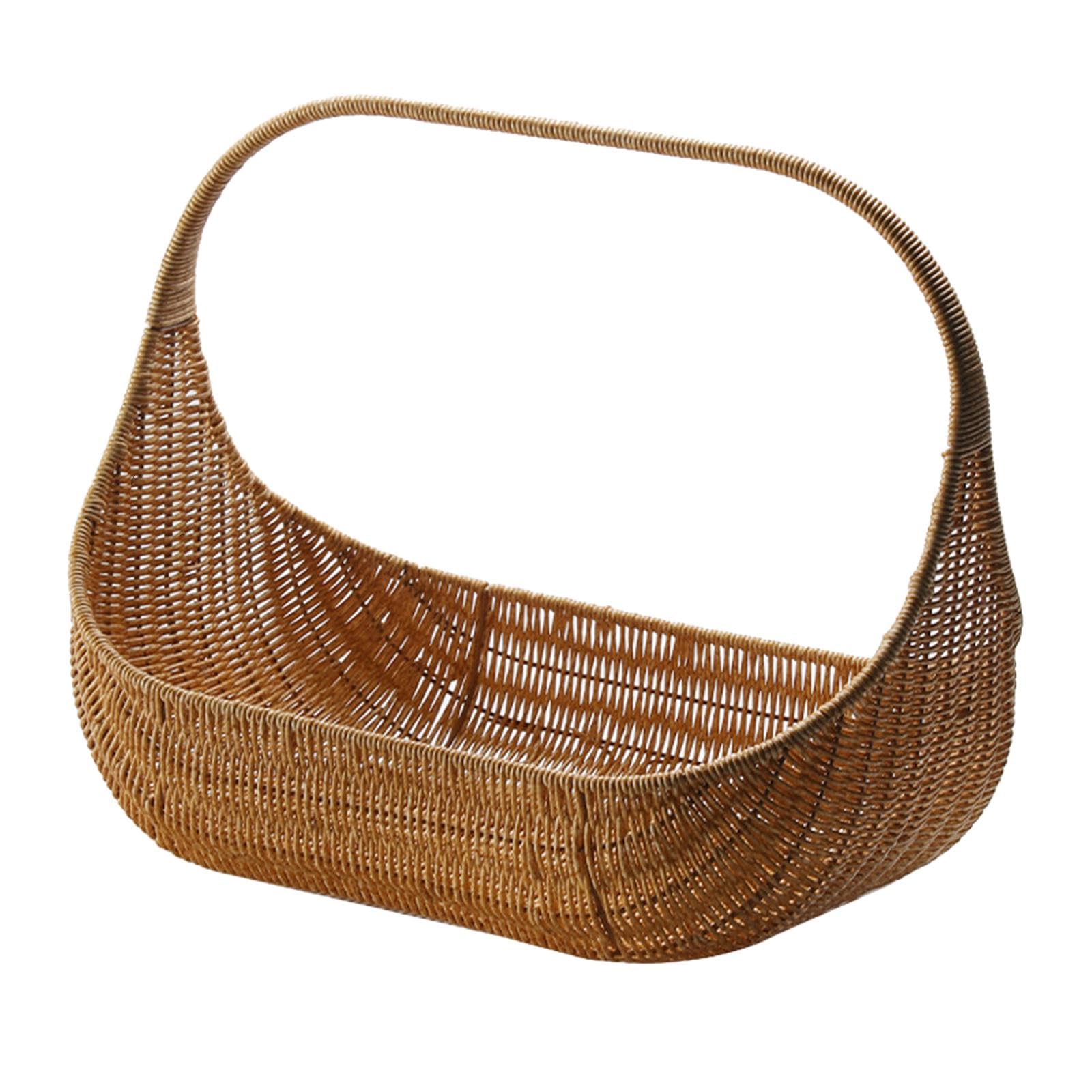 Cestino Portatile E Riutilizzabile per, Cestino Intrecciato a Mano per, 37x22x29 cm