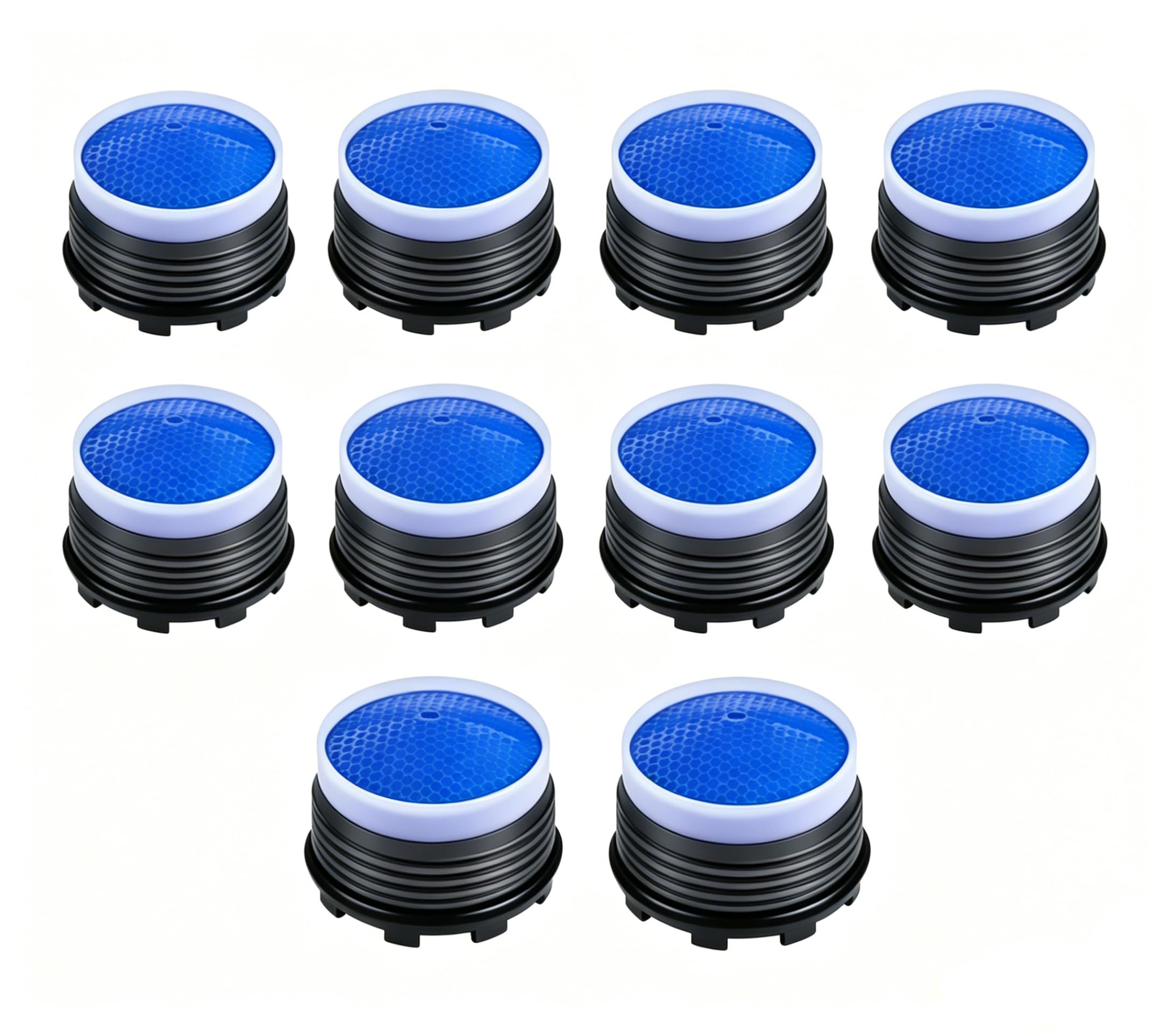 10 Pcs Tap Aerator 18.5mm Built with 2 Wrenches, Faucet Aerator M18.5 Male Thread Water Saver Filter Set, Hidden Tap Nozzle Replacement Kit for Kitchen Bathroom Basin, Bulk Value Pack Blue