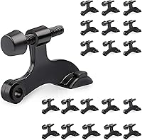 HOMOTEK 20-Pack Hinge Pin Door Stoppers - Adjustable Heavy Duty Stops with Rubber Bumpers, Protect Walls from Door Damage, Black