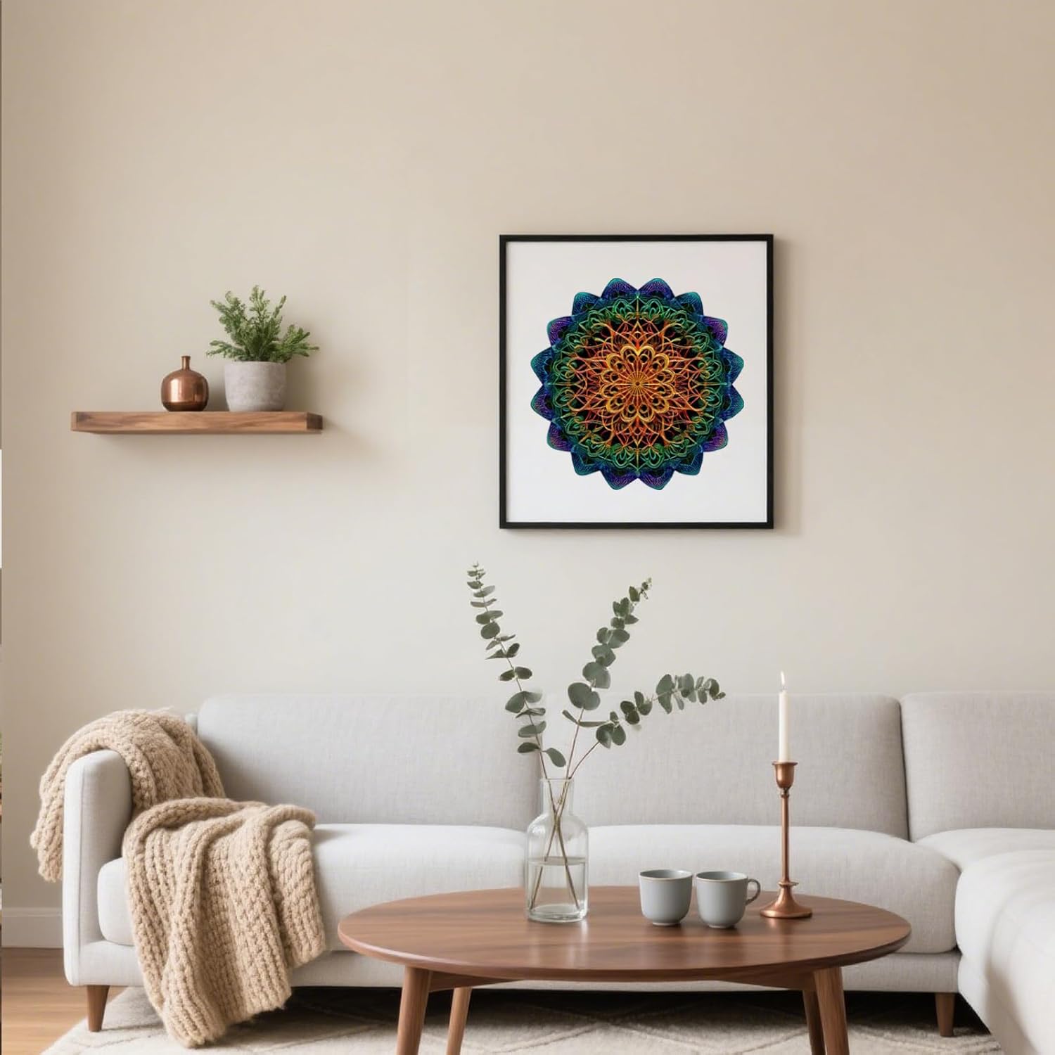 Leodozzio Wooden Puzzles for Adults, Mandala Jigsaw Puzzles 200 Pieces-5MM, Unique Shaped Wooden Puzzle, Birthday Gift Family Game, 11.2x11.2 Inch