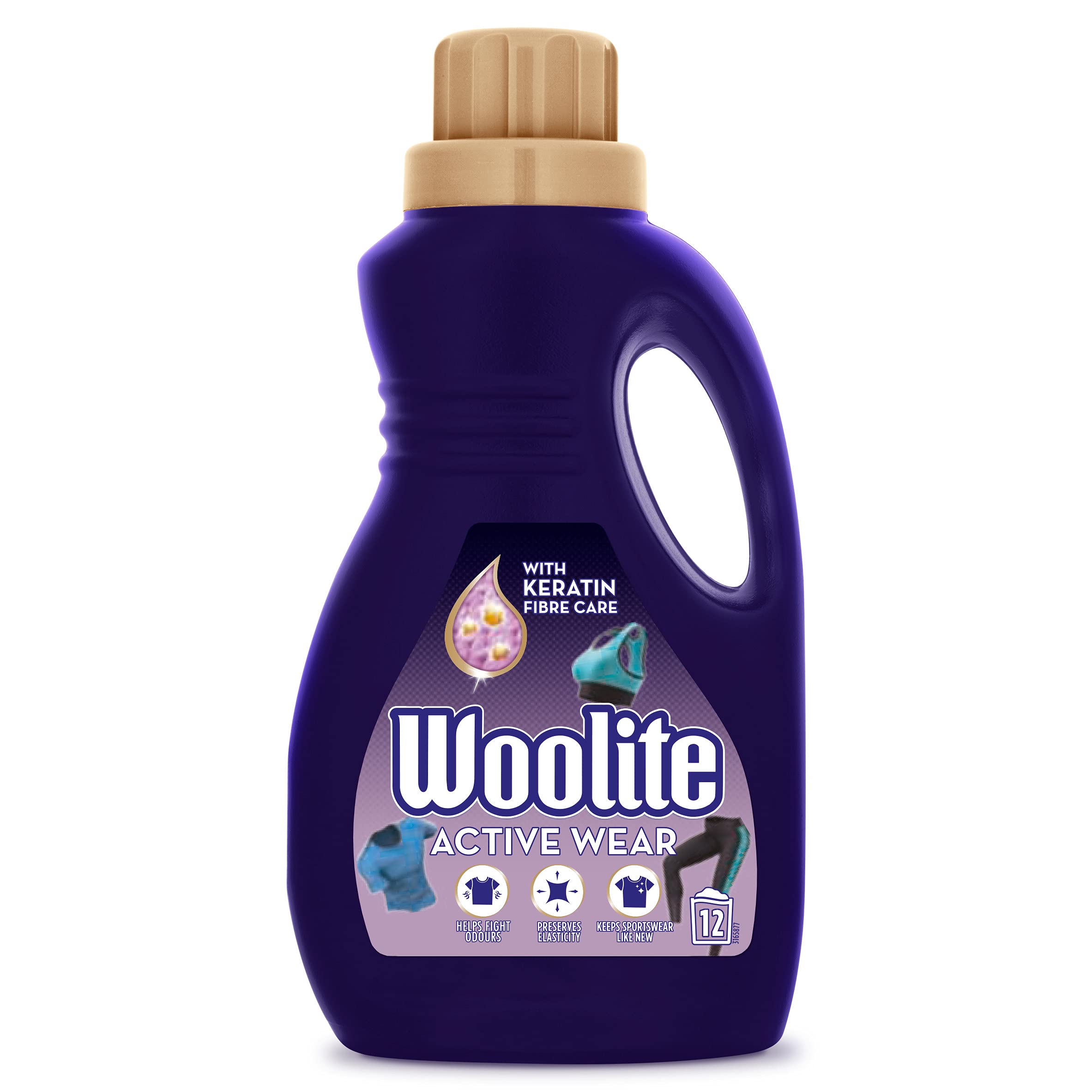Woolite Sports detersivo liquido per bucato, combatte gli odori e mantiene l'usura attiva come nuova, 750 ml