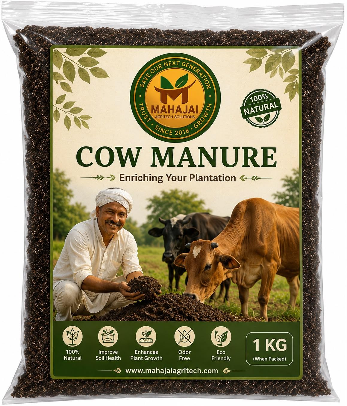 Mahajai Agritech Solutions Premium Organic Cow Manure Fertilizer for Plants & Soil Health |-image-26