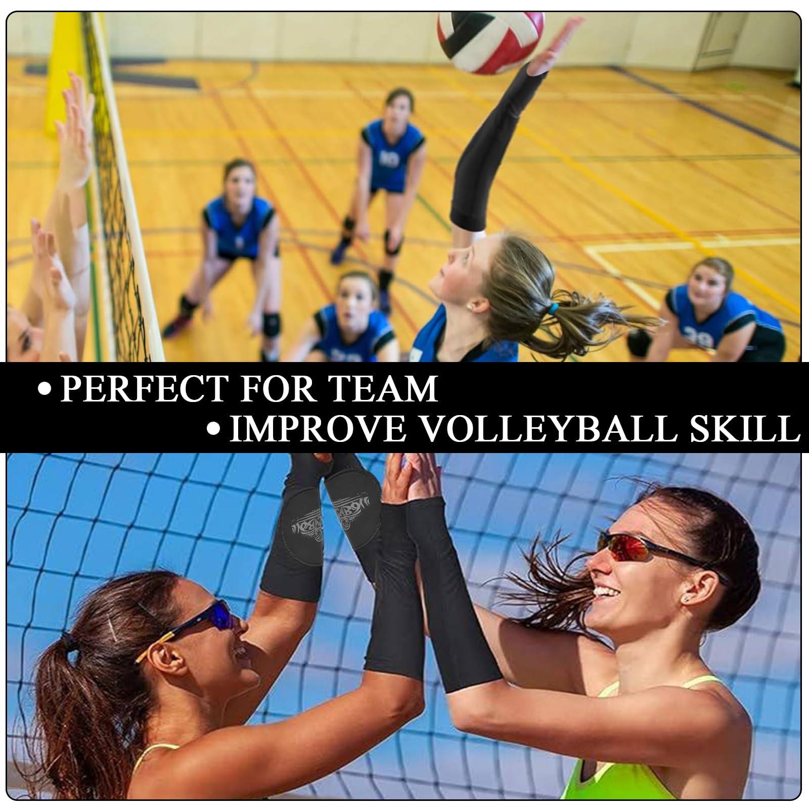 1 Par Manguitos Voleibol Niña Manguitos Voleibol Mujer Mangas Voleibol Accesorios Entrenamiento Voleibol con Soporte Muñeca Ajustado con Protector Antebrazo