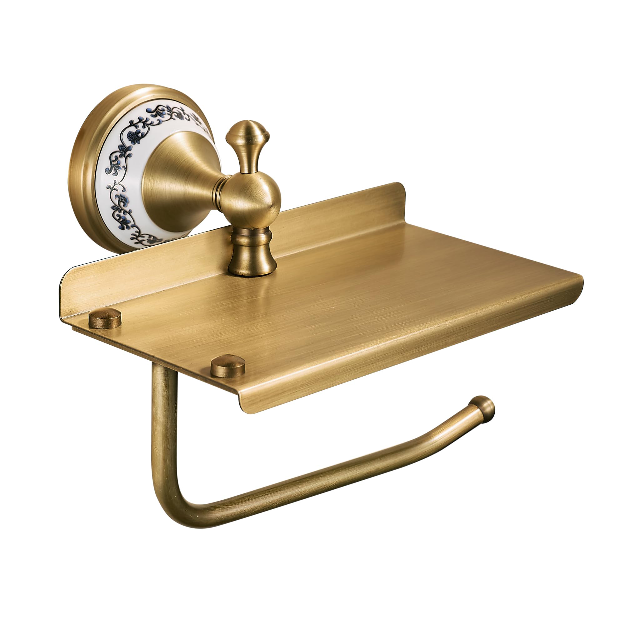 GoCraft Porta Carta Igienica In Ferro Battuto Fatto A Mano – Design Rustico Da Parete Per Bagno, Finitura Bronzo