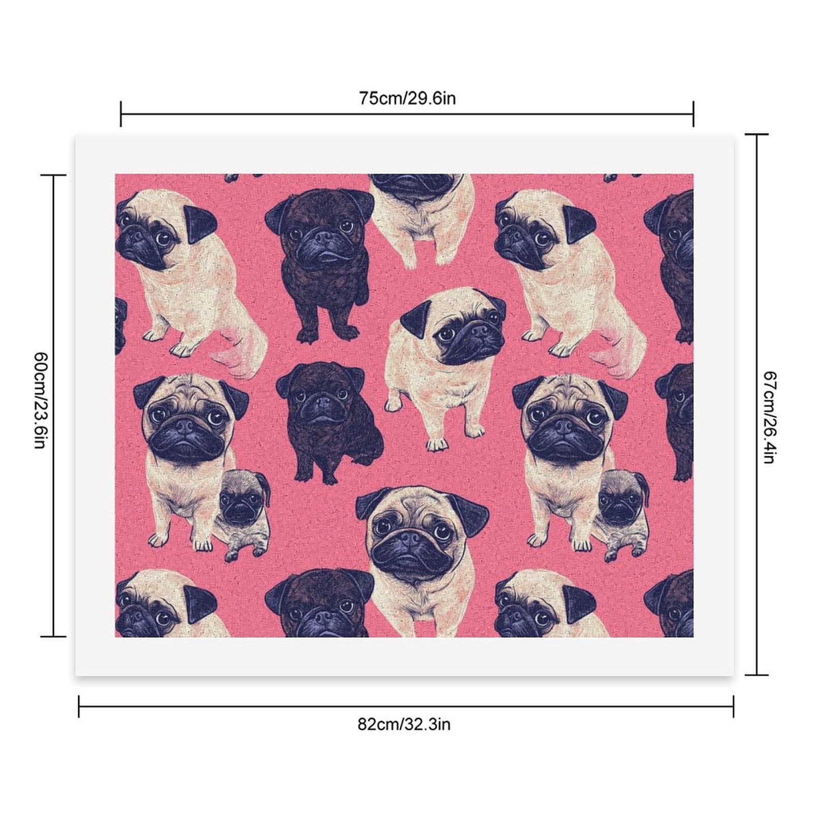 Malen-nach-Zahlen-Set mit Mops-Motiv, bedruckt, für Erwachsene, Anfänger, bunt, DIY, einfaches Malen für Zuhause, Wanddekoration