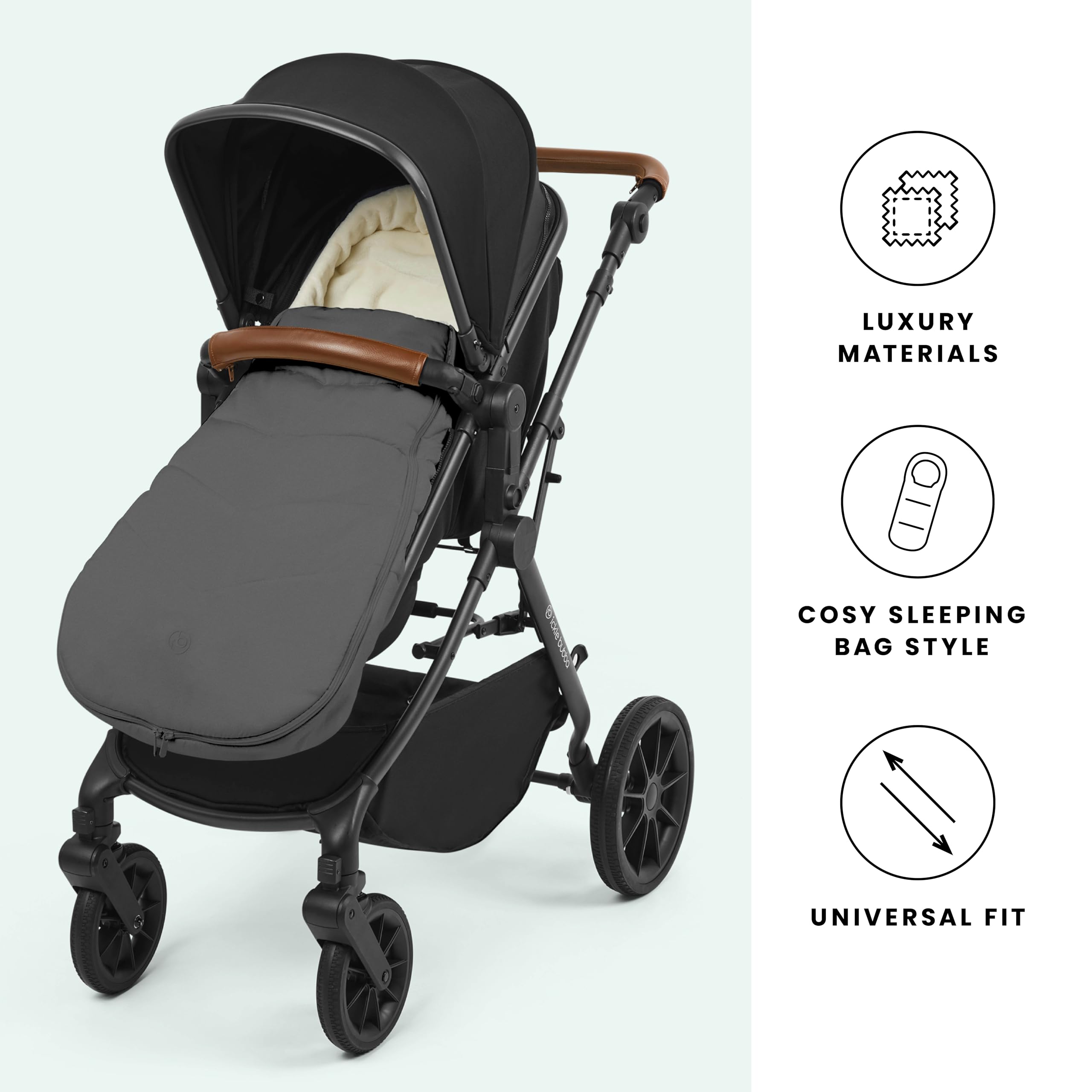 Ickle Bubba Coprigambe universale per passeggino e carrozzina, di alta qualità, colore: grigio antracite