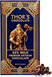 Thor's Chocolate Artisan Milk Chocolate Bar 45% Cacao (3 oz) | Bean to Bar, Small Batch, Ethically Sourced, Clean Ingredients, Handcrafted Luxury Gourmet Chocolate, Made in USA