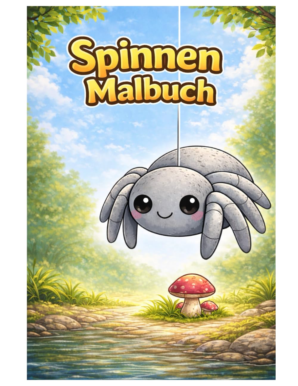 Spinnen Malbuch: 50 niedliche Ausmalbilder freundlicher Spinnen – Für Kinder und Erwachsene zum Ausmalen und Entspannen