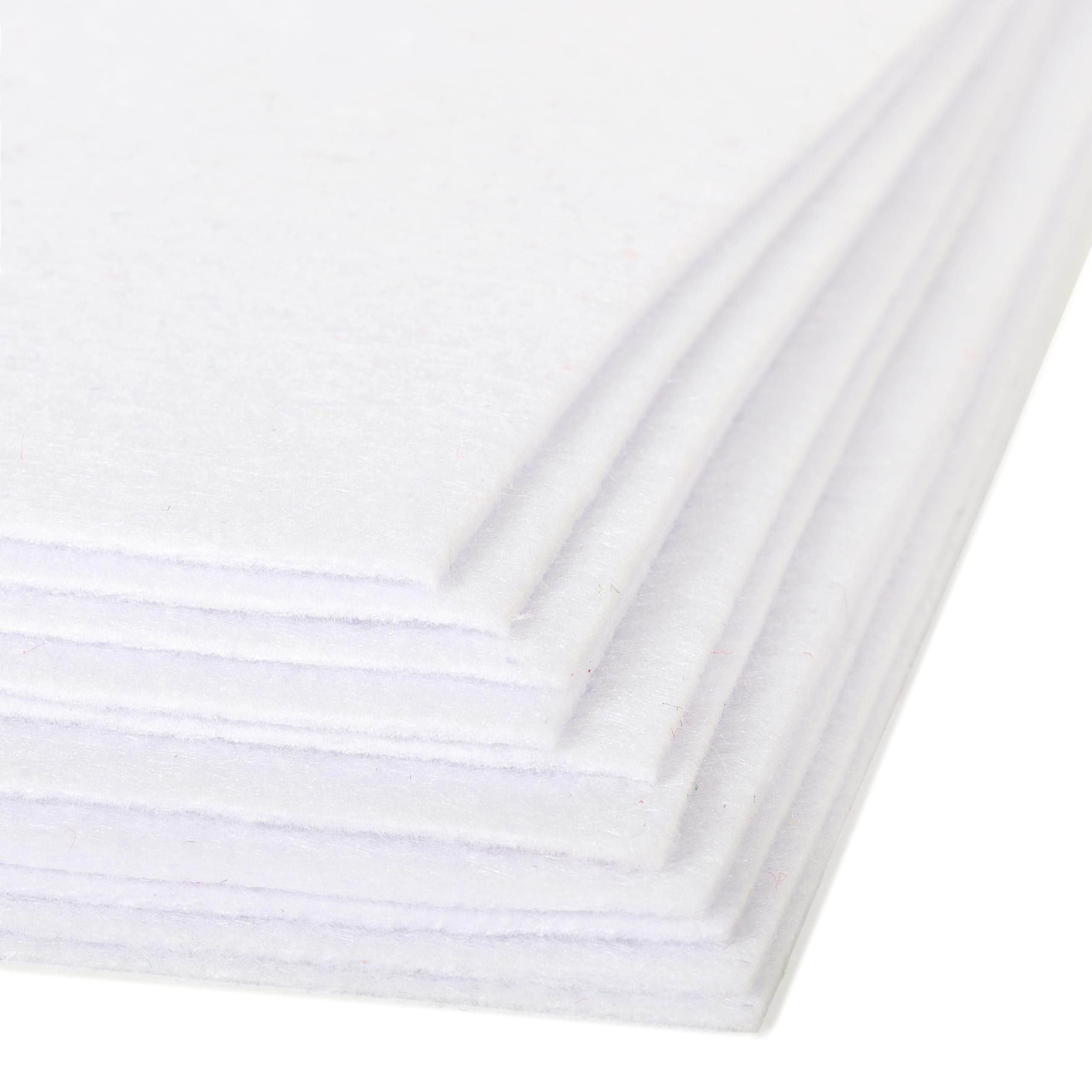ZAIONEFelt Fabric Sheets for Crafts for Kids: Stiff White Non-Woven - 10PCS 8x12 Inch 1.5mm Thick Acrylic Fabric for DIY Sewing Quilting Project Patchwork for 4-8 Years Old