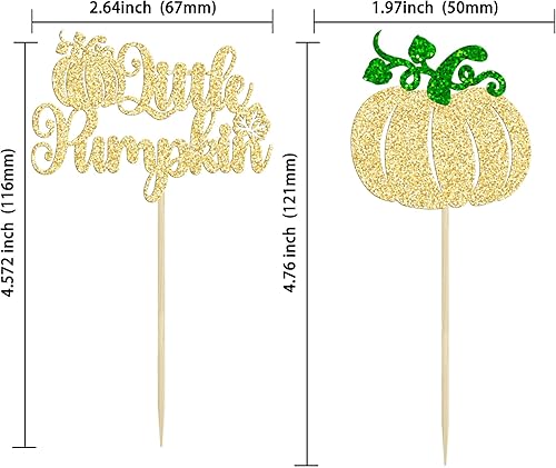 Miniatura 2 de 24 piezas de decoración de cupcakes de calabaza con purpurina con temática de otoño para Acción de Gracias, Halloween, baby shower, fiesta de