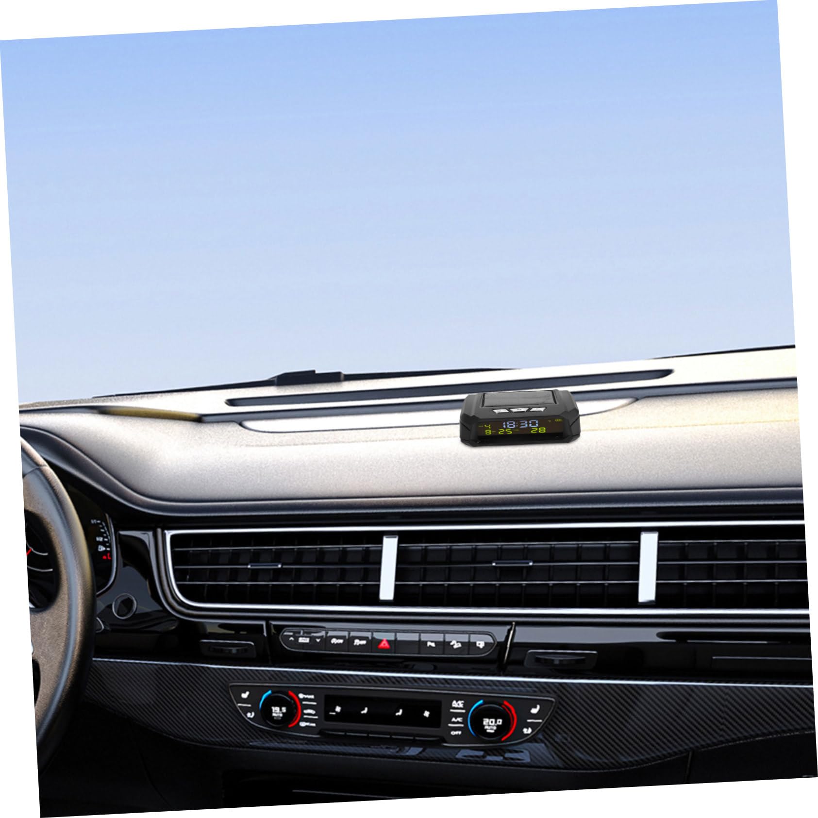 Reloj Solar para Salpicadero de Coche con Temperatura y Hora