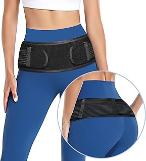 SI Belt for Women and Men - Sacroiliac Belt for Sciatica, SI Joint, Pelvis, Hip, Lower Back Pain Relief - Adjustable Trochanter Brace for Improved Mobility and Comfort (Regular, Hip Size 30"-45")