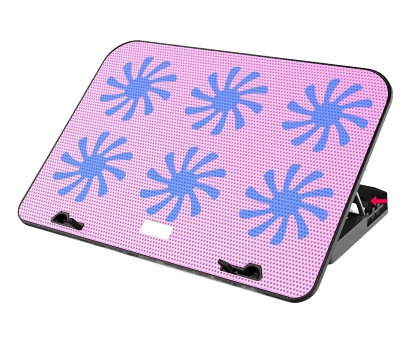Chłodziarka Do Laptopa Sześć Wentylatorów Chłodzenie Laptopa Do Gier Notebook Podkładka Chłodząca Do Laptopa 2 Port USB Stojak Na Notebooka Do Laptopa Podkładka Chłodząca(Pink)