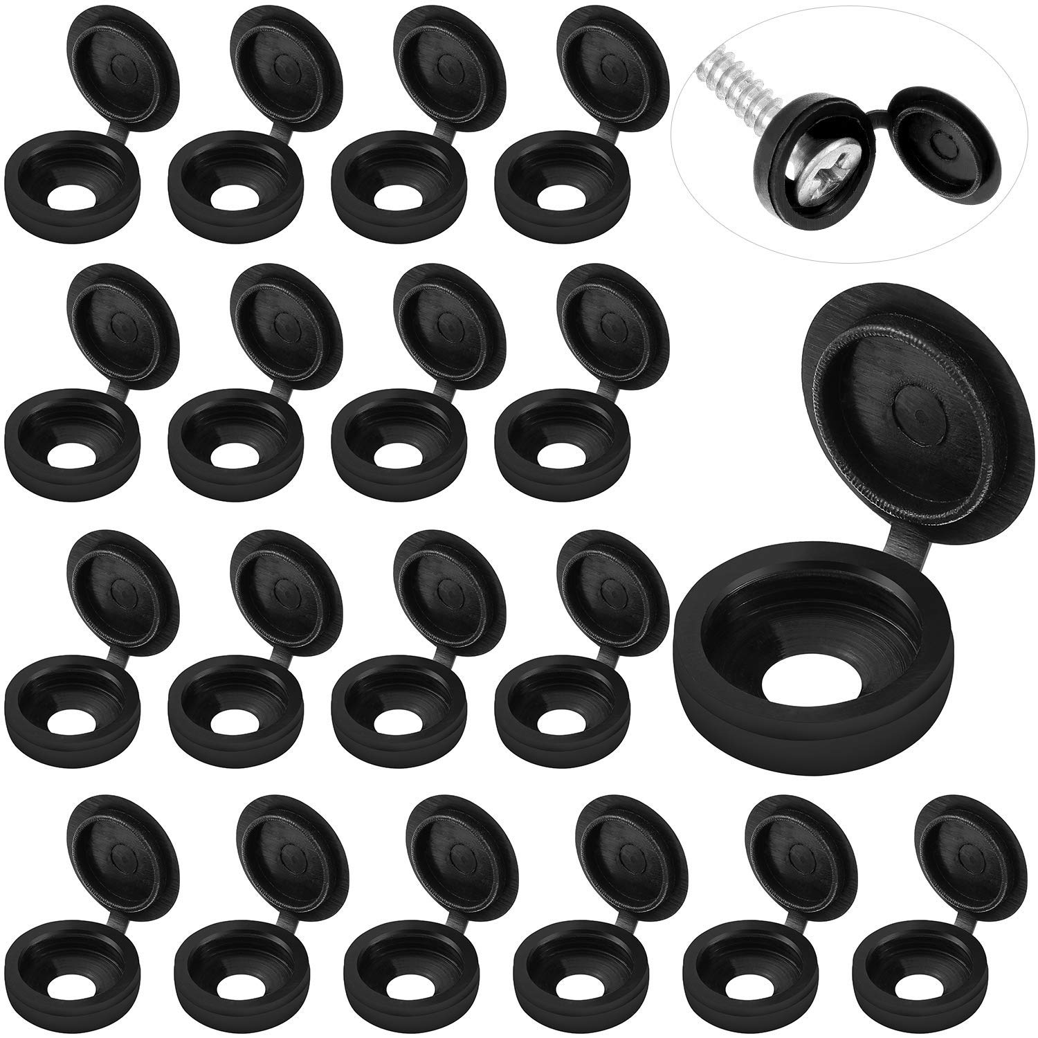 Amazon.co.jp: 100個ヒンジ付きスクリューカバーキャッププラスチック