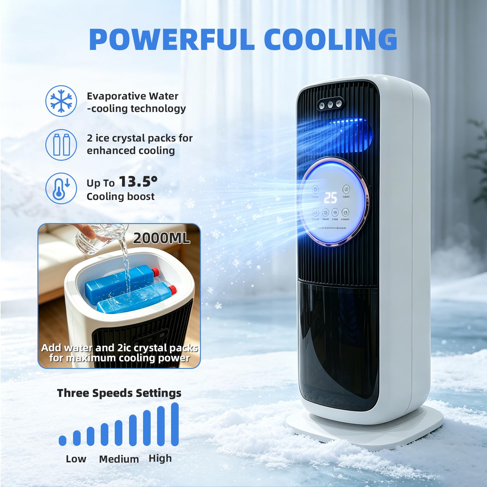 Luftkühler Mit Wasserkühlung 5-in-1heizlüfter ventilator verdunstungskühler