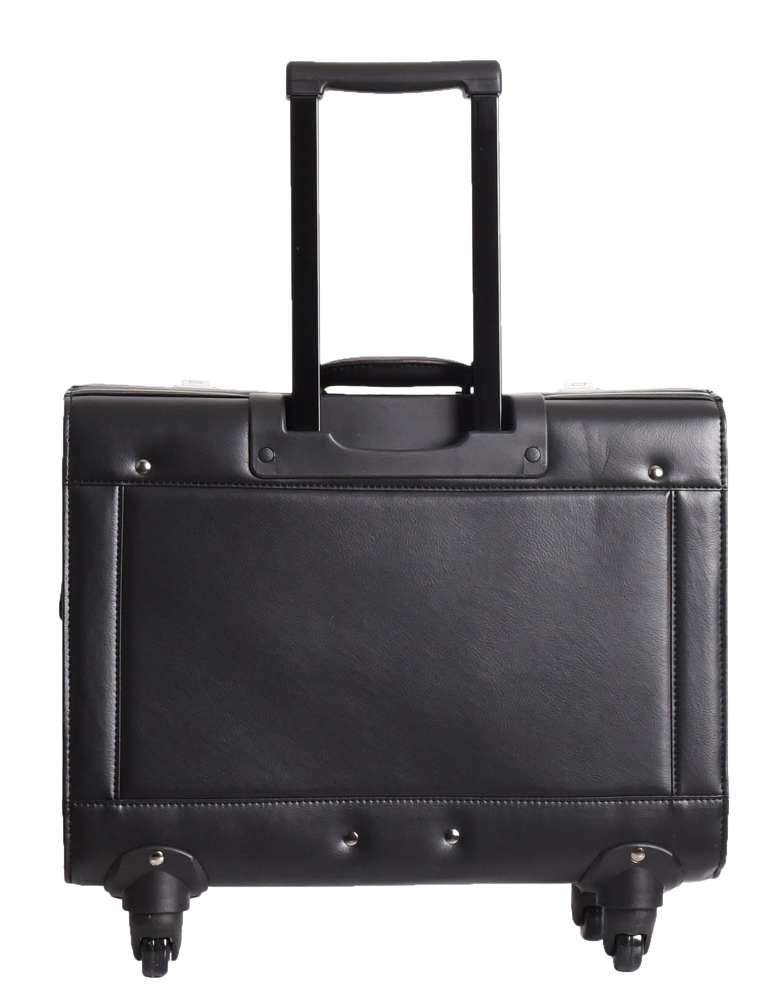 HLG416 - Funda de piel con 4 ruedas, diseño de piloto de aviación, estilo empresarial, color negro, Black, L, Estuche Pilot
