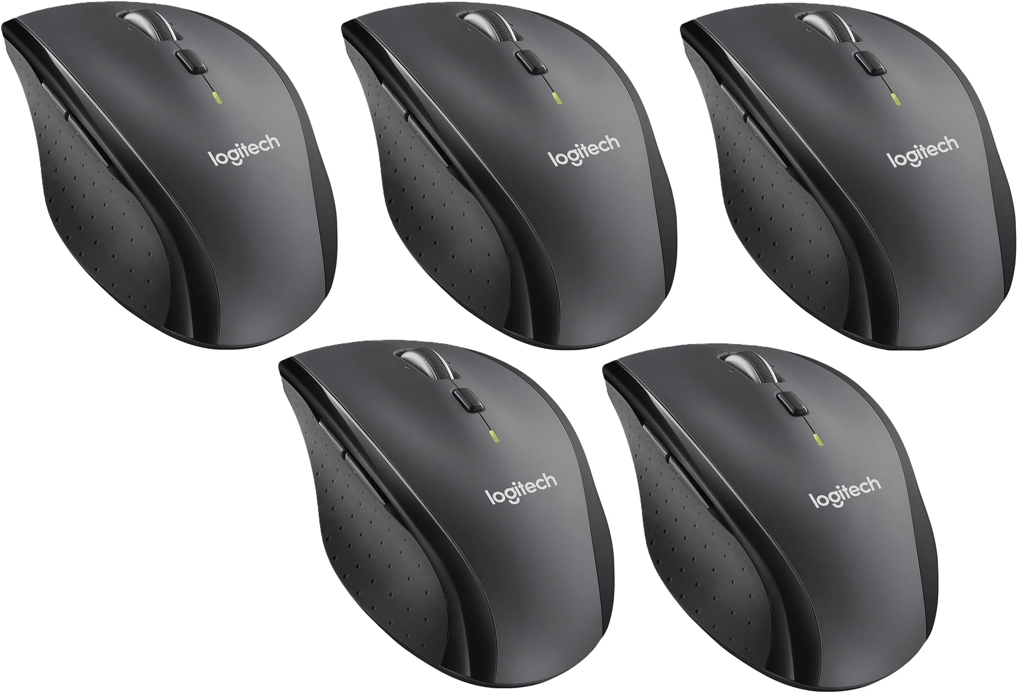 Logitech M705 Marathon Kabellose Maus, 2,4 GHz mit USB-Unifying-Empfänger, 1000 DPI, 5 programmierbare Tasten, Kompatibel mit PC, Mac, Laptop und Chromebook - Grau (5 Stück)