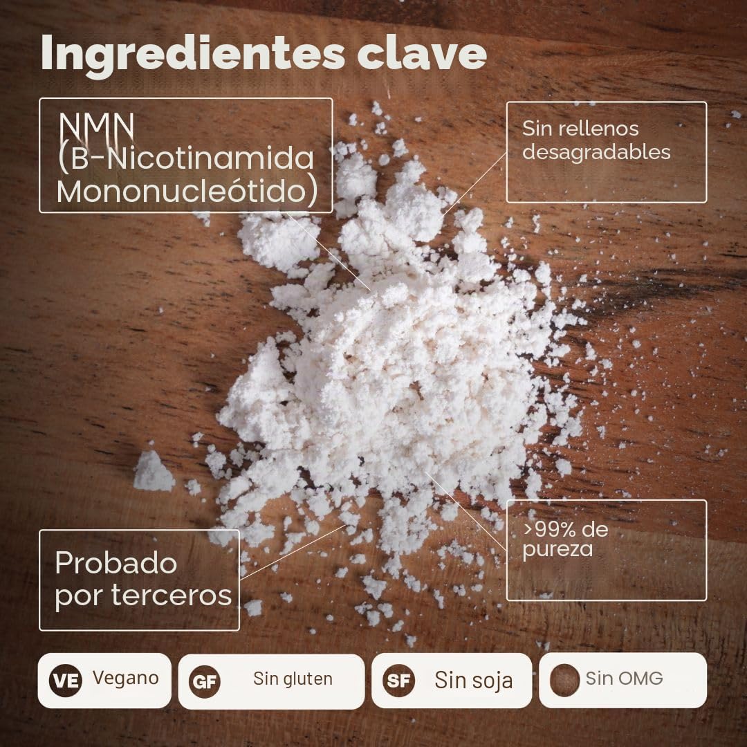 Youth & Earth NAD Polvo Sublingual, 30 g, 60-120 Porciones | Apoyo Energético Y Metabólico, Polvo Sublingual Puro, Fórmula Para Adultos, 30 g, De 60 A 120 Porciones