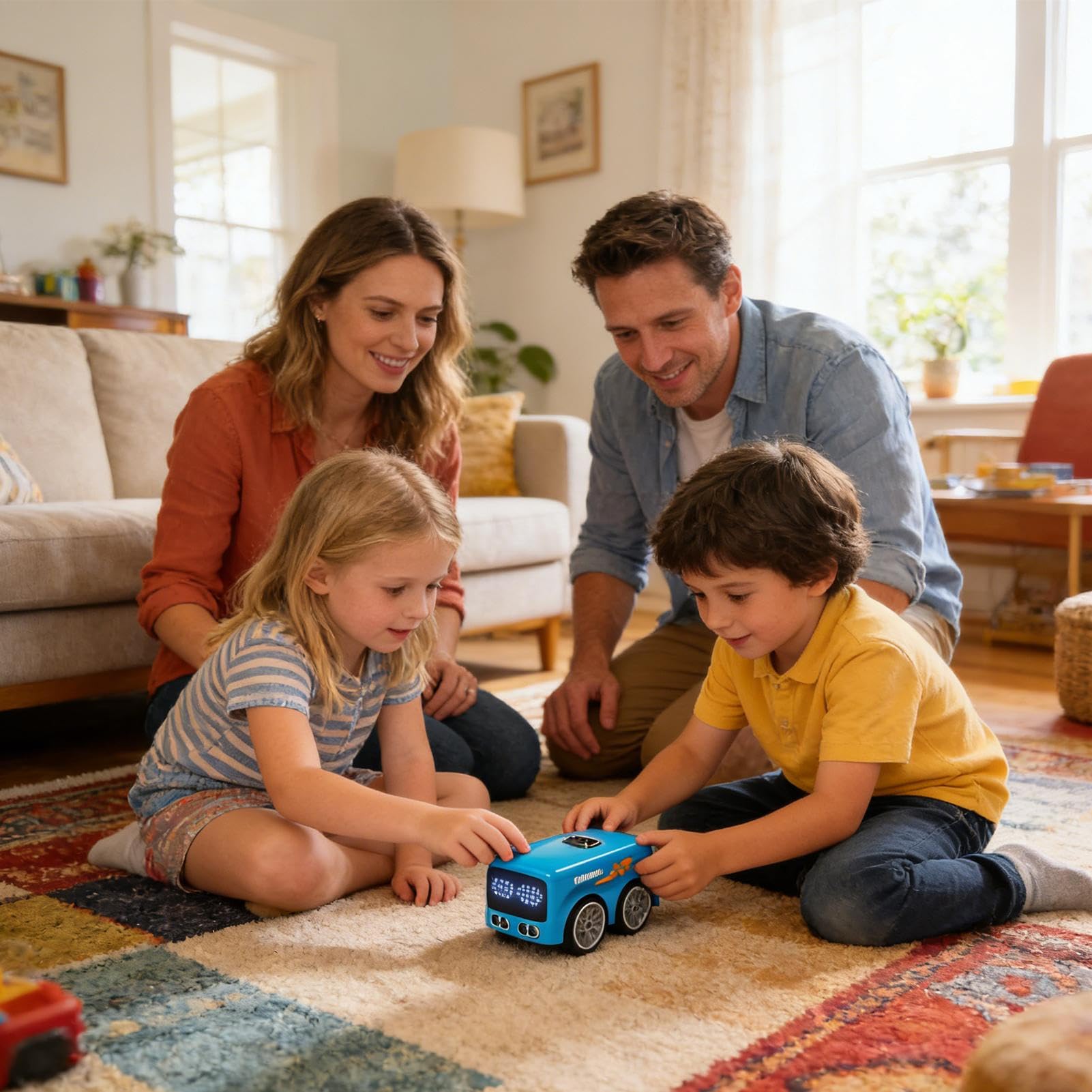 Mini Bus Télécommandé à Détection Gestuelle - Voiture RC Intelligente avec Capteur | Mode Suivi de Main et Évitement d'Obstacles, Jouet Interactif avec Lumières, Cadeau Anniversaire Fille 5-12 Ans