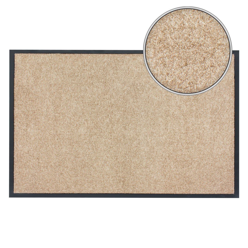 HOMEFACTO:RI X-Tra Clean Schmutzfangmatte Schmutzfangläufer Türmatte Fußabtreter Fußmatte, Farben:Beige;Größe:ca. 90 x 150 cm