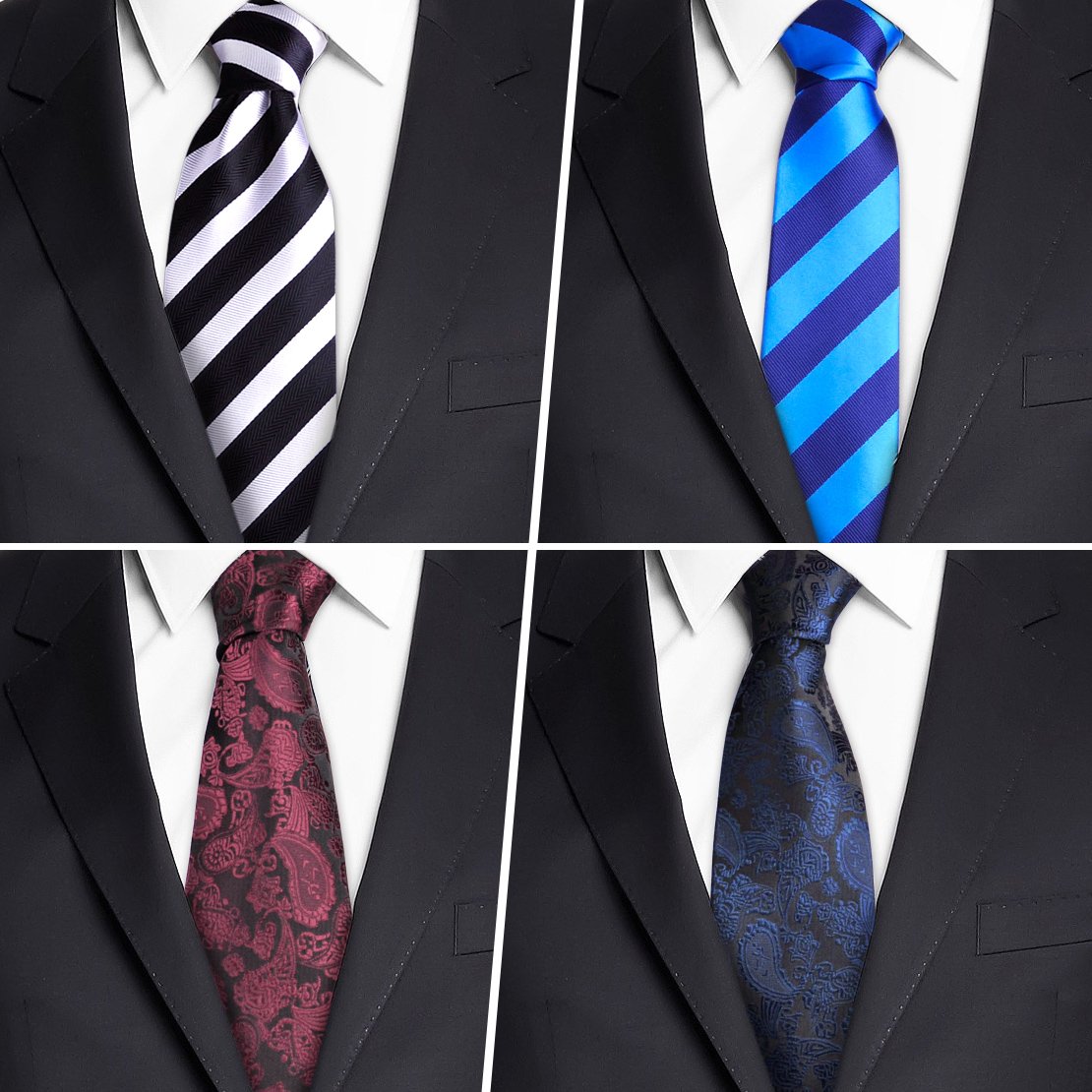 Hombres Paisley Corbata diseño de Rayas Jacquard Corbata Tejido Regalo Set 8