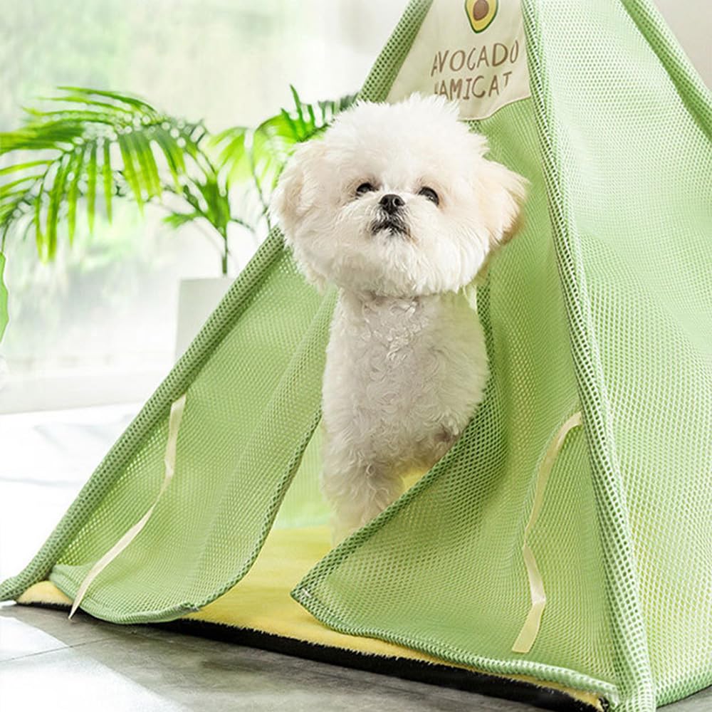 犬用テントハウス 緑色 Amazon | IYOIYA ペットベッド 夏 ひんやり テント 50X50 小型犬