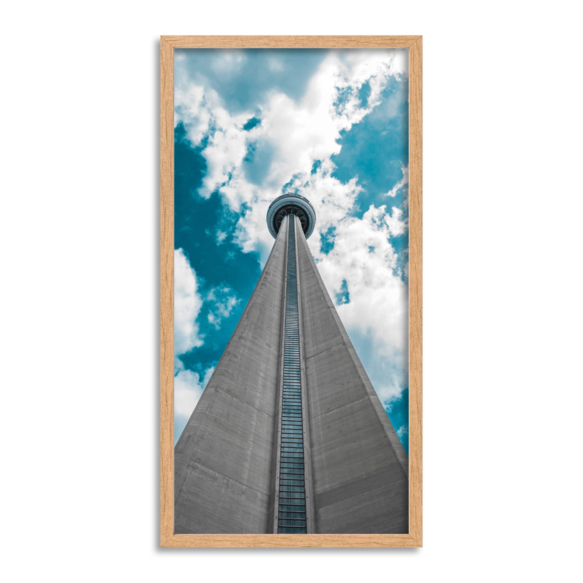 Wee Blue Coo CN Tower Toronto Ontario Canada Long Panel Framed Wall Art Print