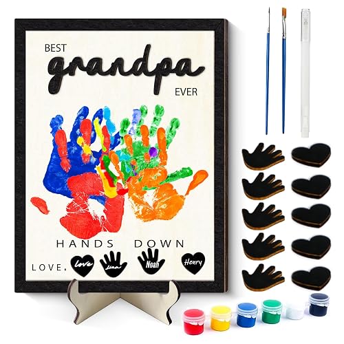 GTYRERO Best Grandpa Ever Hands Down Sign, 12 Inch DIY