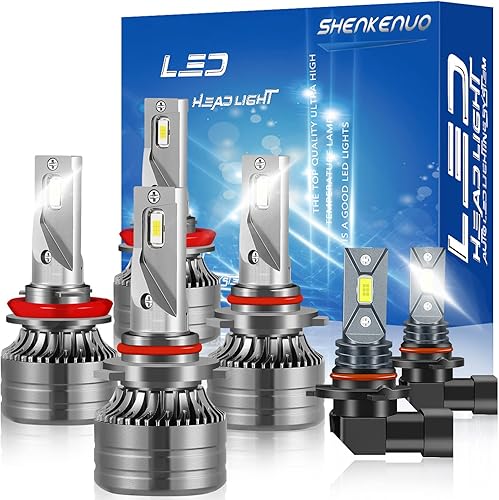 SHENKENUO Compatible con Ford F-150 (2015-2023) 9005 de haz alto + bombillas LED de haz bajo H11 + bombillas LED antiniebla 9140, listas para Canbus