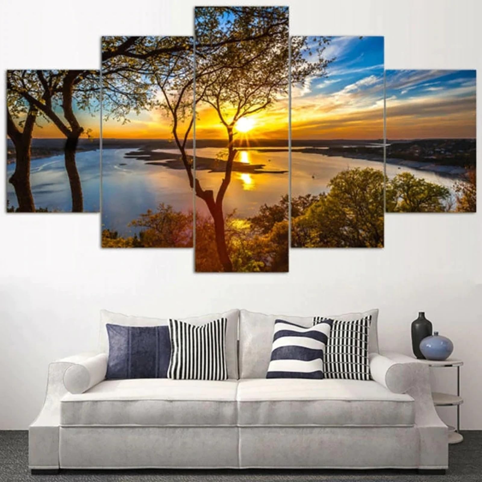 Amazon.com: MentCh Beautiful Sunrise Sunset River & Trees Forest 5
