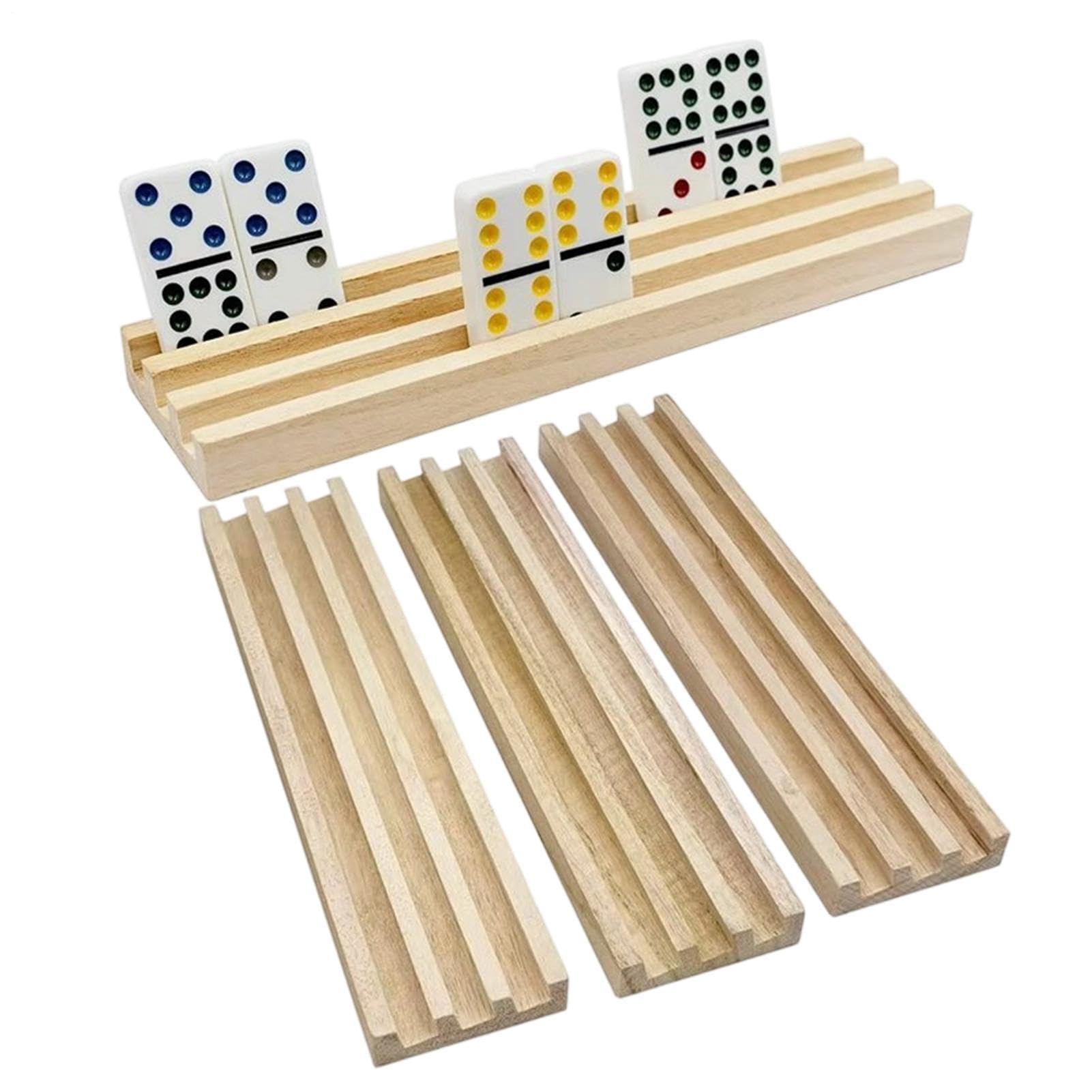 Soporte de fichas para mahjong de madera antideslizante grande 8