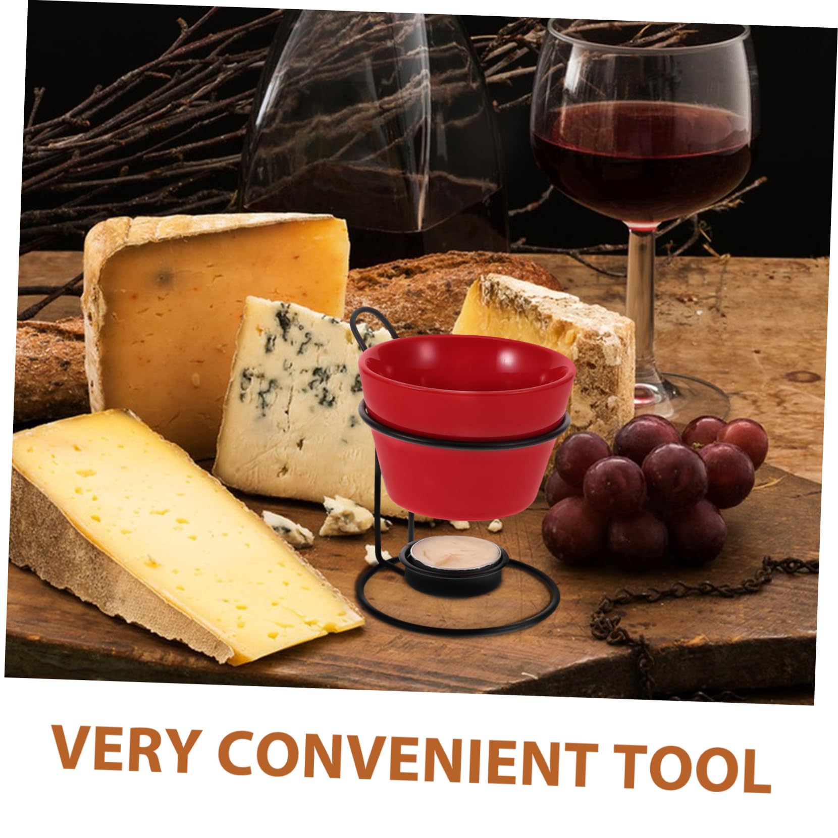 2sets Scaldaburro in Ceramica Per Fonduta Pentola Per Sciogliere Cioccolato Scaldaformaggio Scaldagelato Pratico e Portatile Per Uso Quotidiano