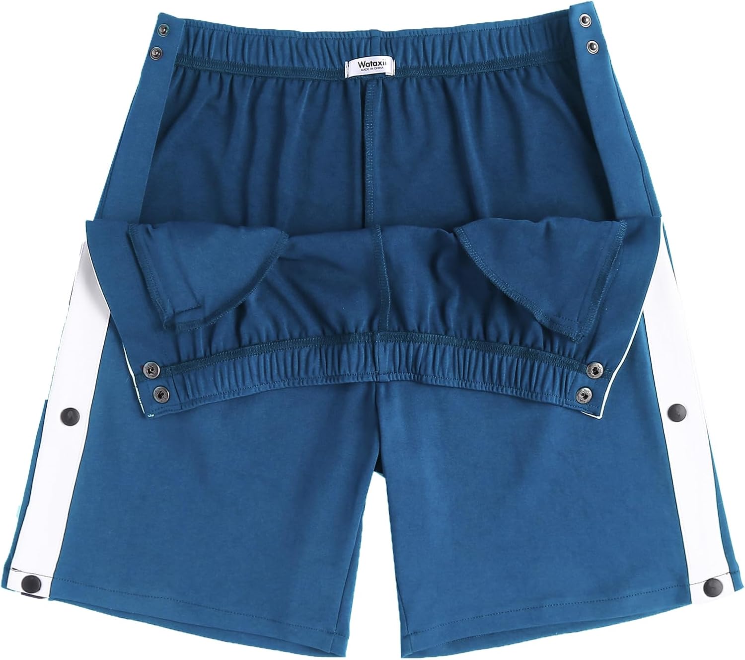 Tear Away Shorts for Men Post Surgery Adaptive Clothing Wide Leg Snap Loose Fit Shorts - Image 6