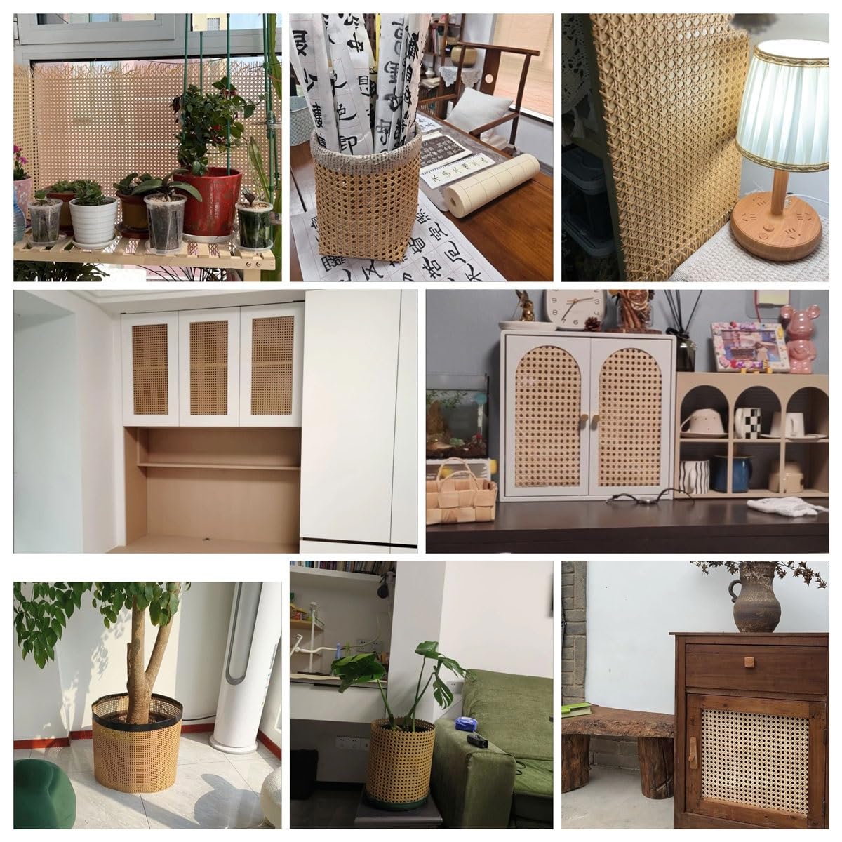 Rattan Rotolo Fettuccia Rattan Intrecciato 40/50/70*100cm Rattan Tessuto A Maglia Aperta In PE Intreccio Viennese Foglio Rattan Per Riparazione Di Sedie Decorazione Mobili Artigianato Fai Da Te(BROWN,