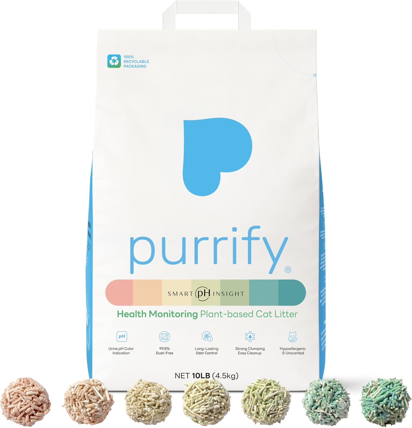 Smart Health Monitoring Cat Litter – Color-Changing, Fast Clumping, Odor Control, Low Dust (10lb*1pack)
