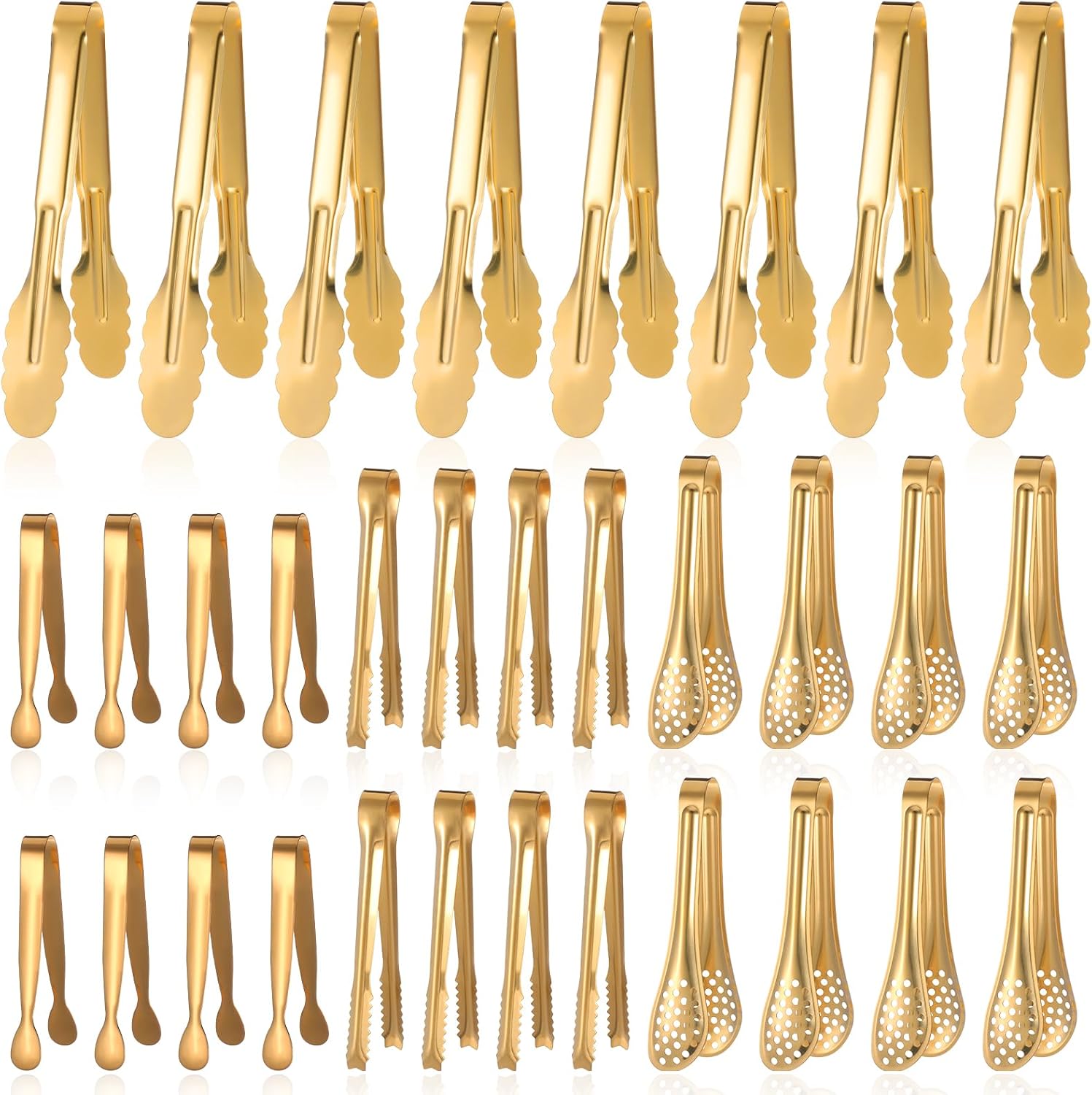 32 Pcs Mini Serving Tongs, Stainless Steel Buffet Serving Utensils
