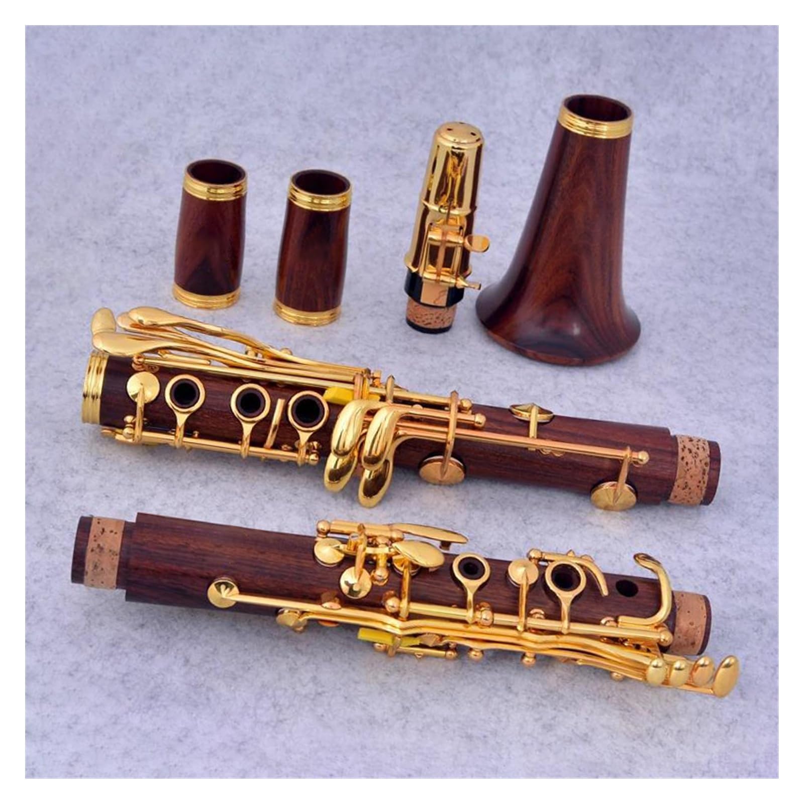 Clarino Professionale In Legno Rosso 18 Tasti In Sib Chiavi Placcate In Oro Strumento Per Clarinetto Con Accessori Clarinetto per Principianti