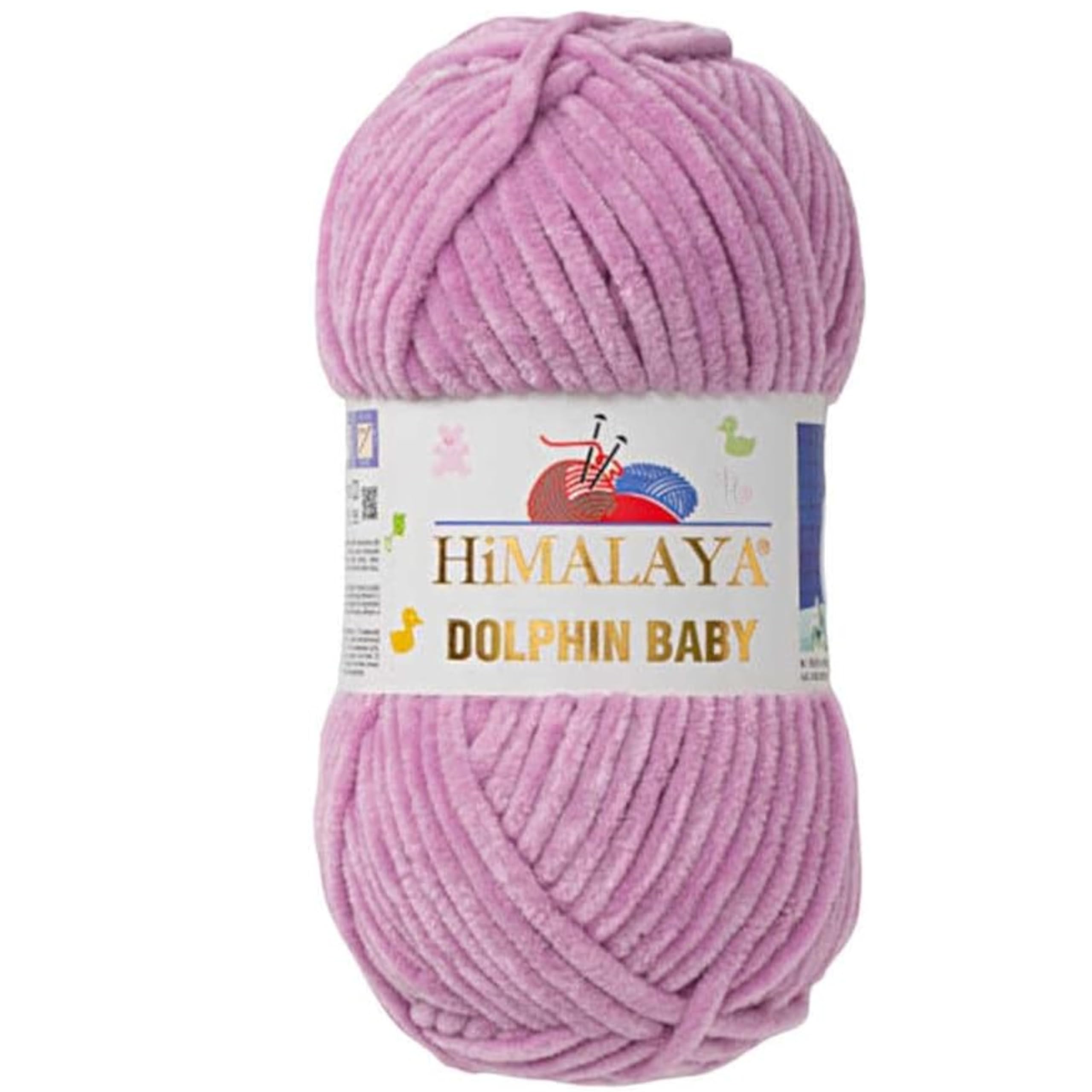 Dolphin Baby Knitting Crochet Yarn 100g Ball, Plush Amigurumi Yarn (Pink Lavender 80334)