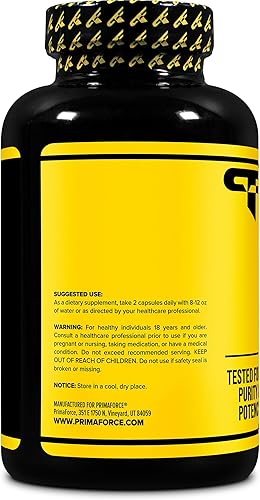 Miniatura 3 de Primaforce HMB (beta-hidroxi beta-metilbutirato) 1000 mg, 180 cápsulas (500 mg por cápsula) - Suplemento sin gluten y sin OMG