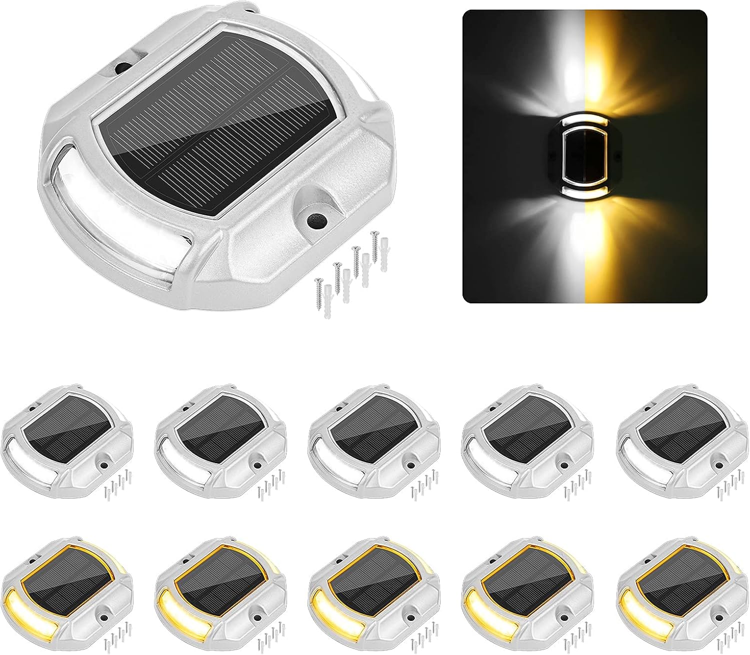 VOLISUN 24 Pack, Solar Driveway Dock Deck Lights