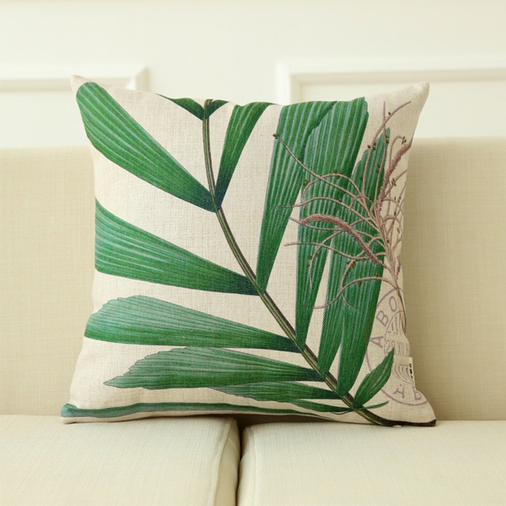 Coussin rétro country américain - Coussin de canapé vert coton 45x45cm