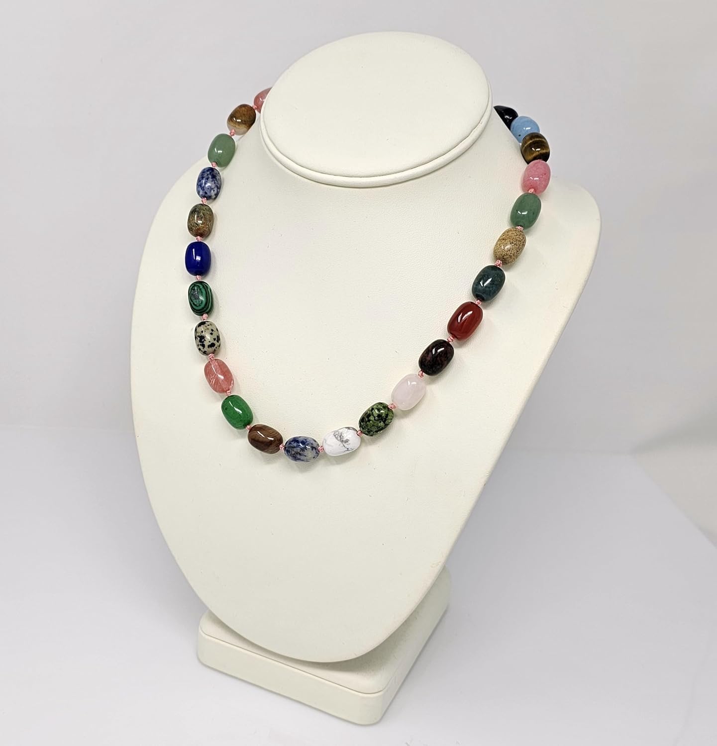 Women's Necklace Beautiful Handmade 10x16mm Natural Gemstone Beaded Necklace for Women and Girls