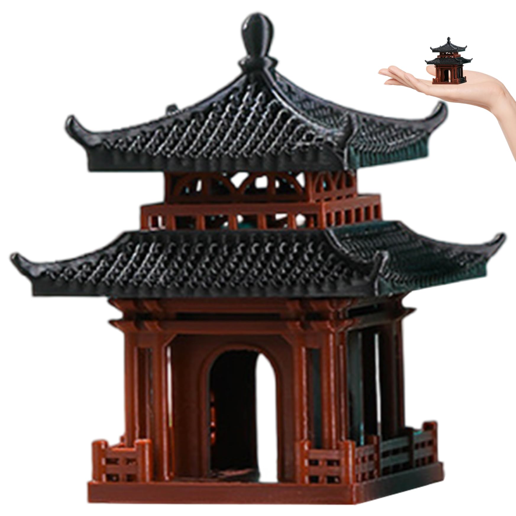 Uanqfegy 5Cm*4*4Cm Pagoda Garden Statue, Simulation Tower Model - Diy Fairy Garden Decor For Micro Landscape, Aquarium/ 2X1.6