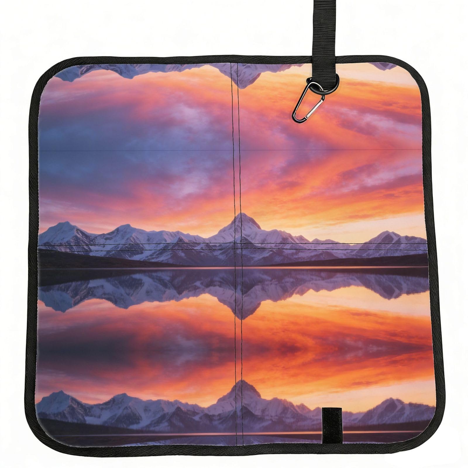 DUYIOKH Mountain Lake at Dusk Print Foldable Portable Seat Cushion for World Cup Games, Camping and Outdoor Activities