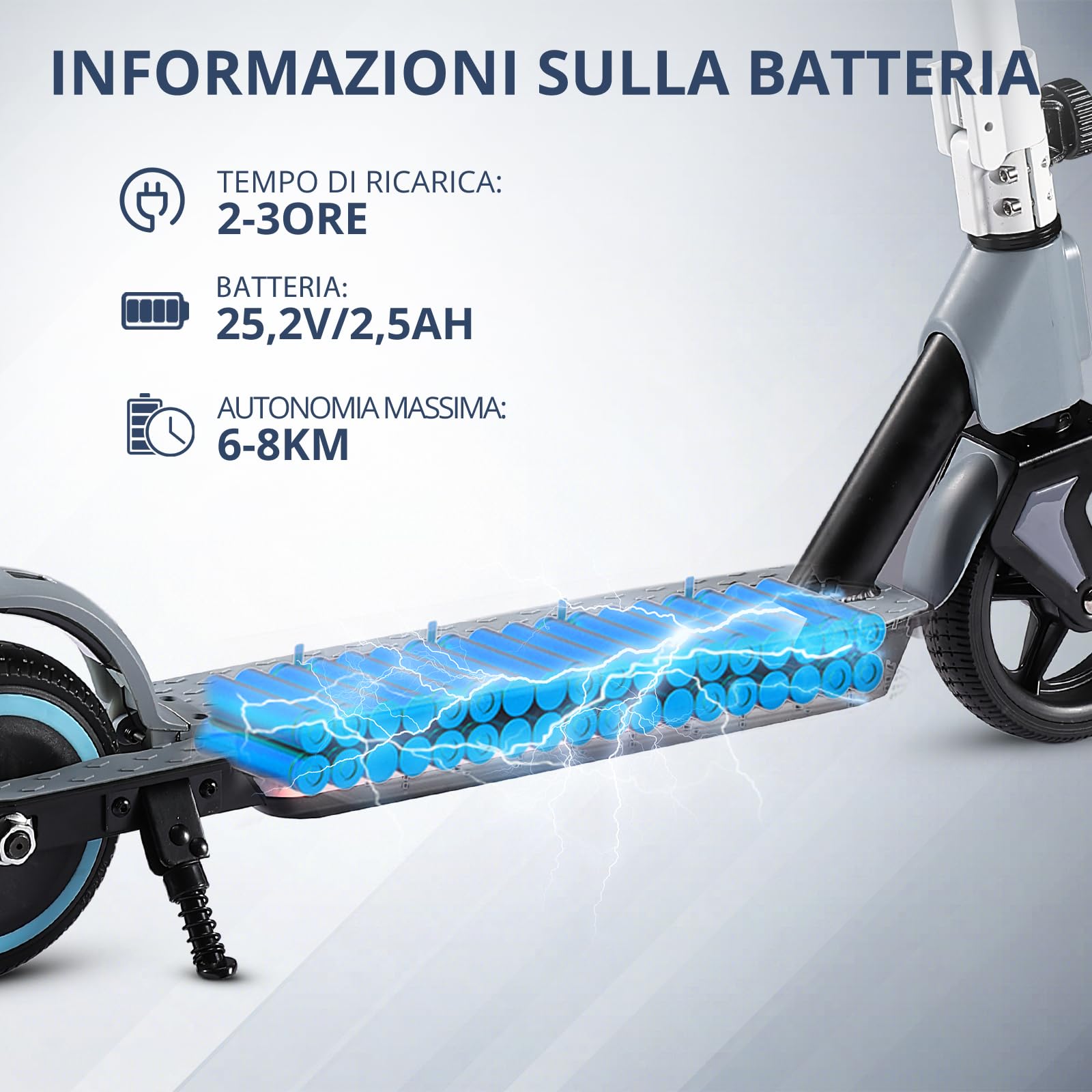 Monopattino Elettrico, 6.5'' Monopattino Elettrico Bambini dai 6 ai 12 anni, Pieghevole Monopattino Bambini,Autonomia 5-8KM,Monopattini Elettrici Display a LED,Regalo per Bambini (S2-Gray)