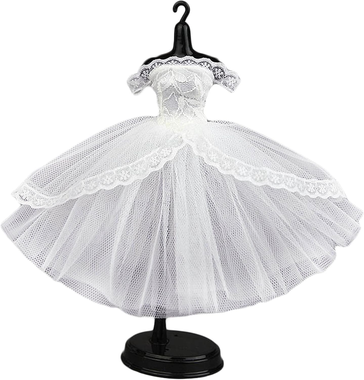 Fashion Ballet Dress for 11.5" Doll Clothes Outfits 1/6 Dolls Accessories Skirt Ball Party Gown (White lace)