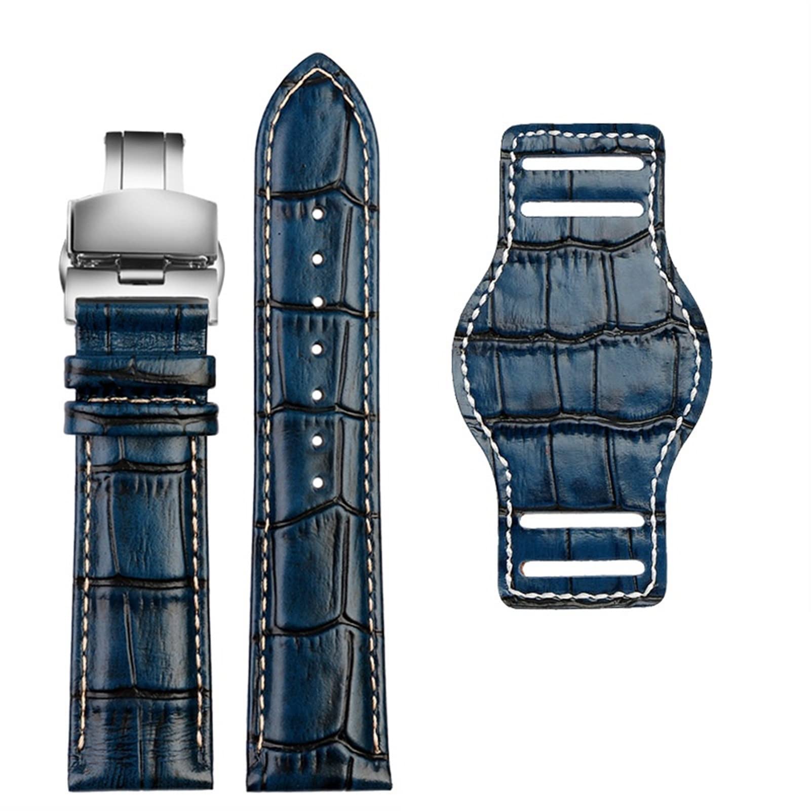 Echtes Leder Uhrengurt 20mm 22 mm Herren Uhrband mit Mattenhandwerken Band handgefertigtes Armband
