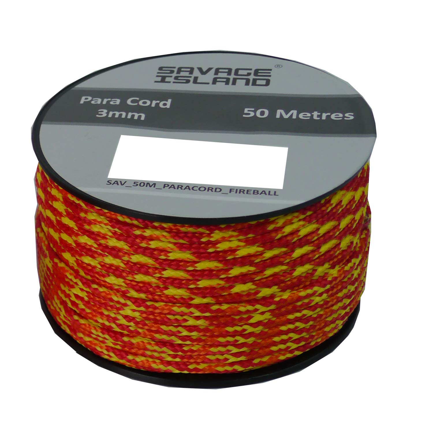Savage Island Fireball 50M Reel Paracord Army Camping For Tent Basha Bivi Shelter Buidling Hammock Gardening Bushcraft (Fireball)