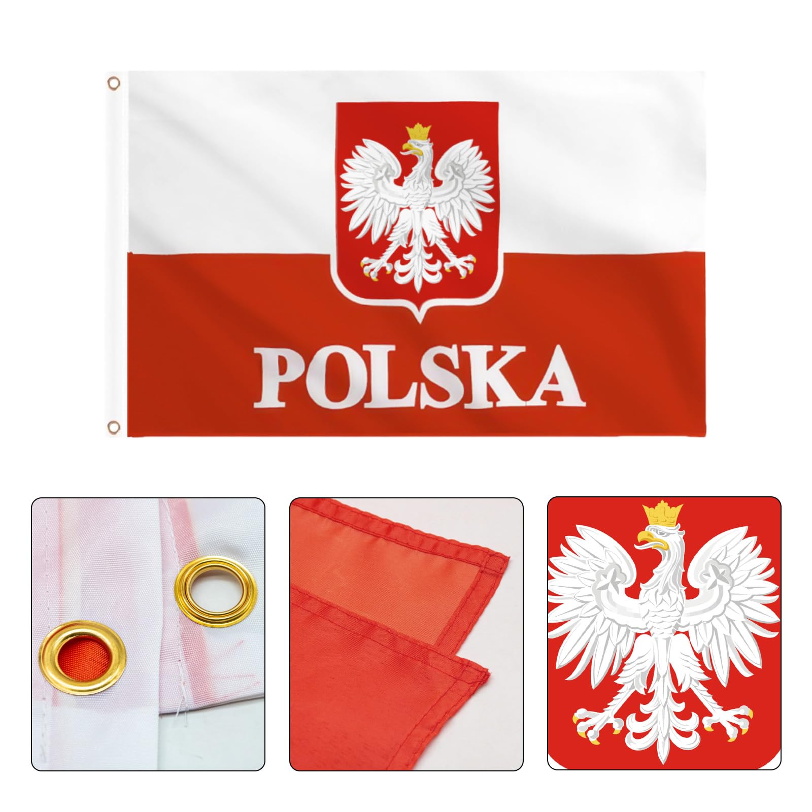 3x5 Foot Polish Flag Brightly Coloured Poland National Flags Celebration Parade Party Supplies Patio Decoration Holiday Garden Flag 150x90cm - Image 3